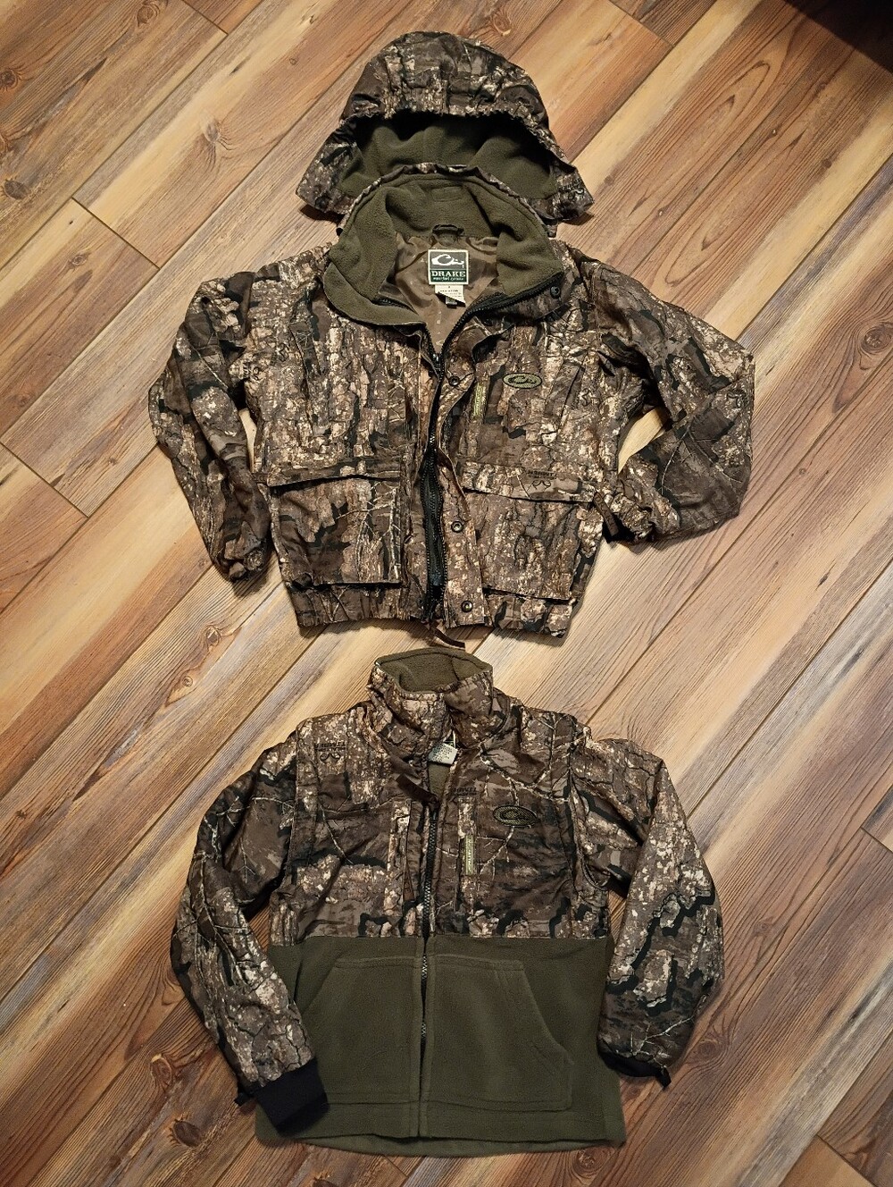 Drake Kids Camo Green & Brown Outdoor Jacket Set